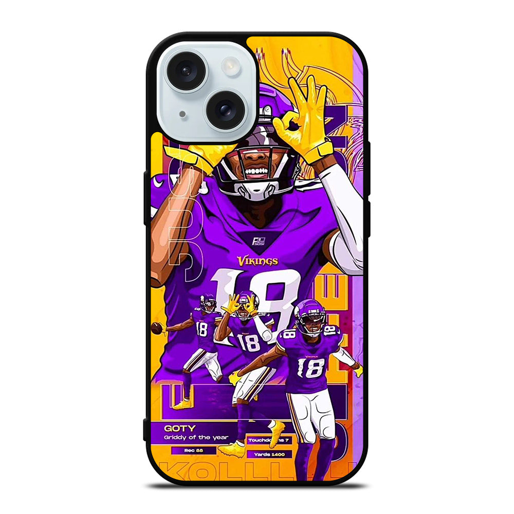 JUSTIN JEFFERSON MINNESOTA VIKINGS POSTER iPhone 15 Case Cover