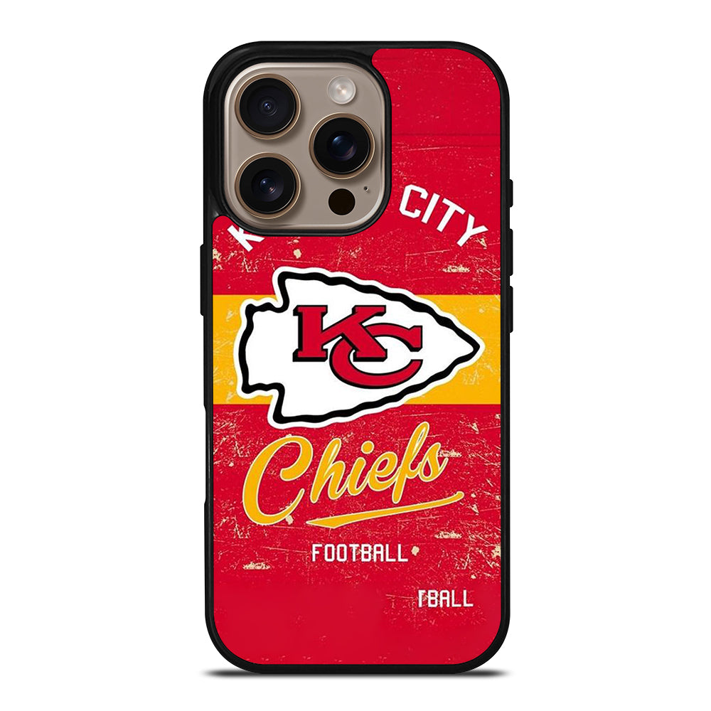 KANSAS CITY CHIEFS LOGO FOOTBALL iPhone 16 Pro Case Cover