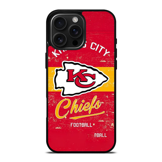 KANSAS CITY CHIEFS LOGO FOOTBALL iPhone 16 Pro Max Case Cover