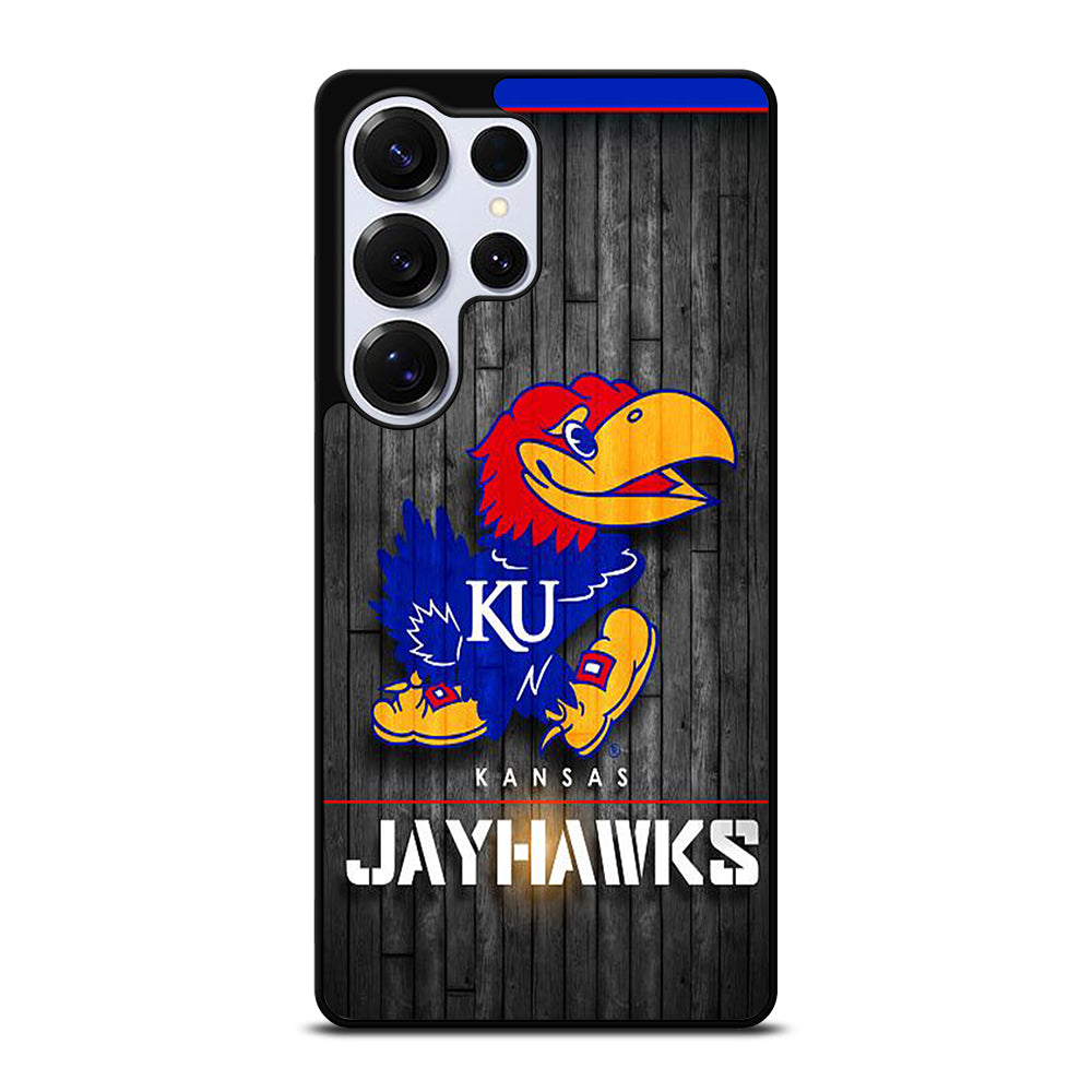 KANSAS JAYHAWKS NBA WOODEN LOGO Samsung Galaxy S25 Ultra Case Cover