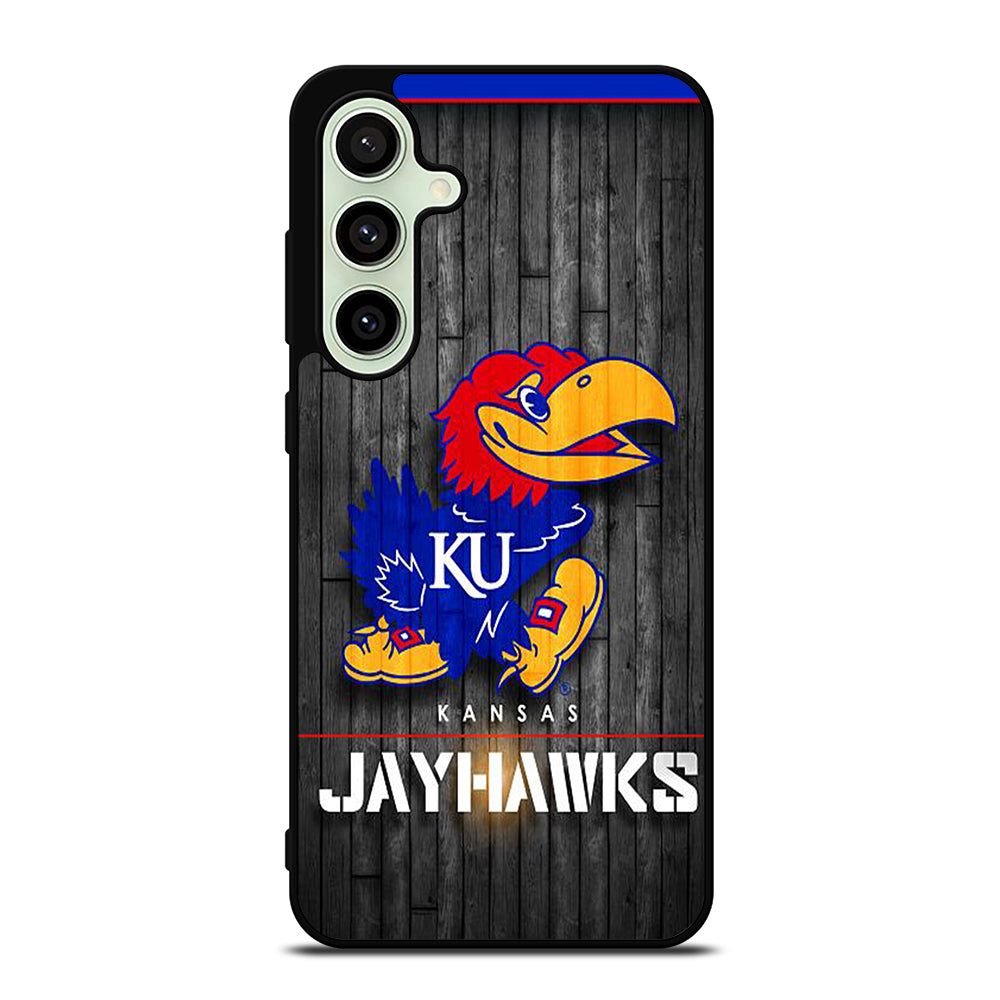 KANSAS JAYHAWKS NBA WOODEN LOGO Samsung Galaxy S24 FE Case Cover