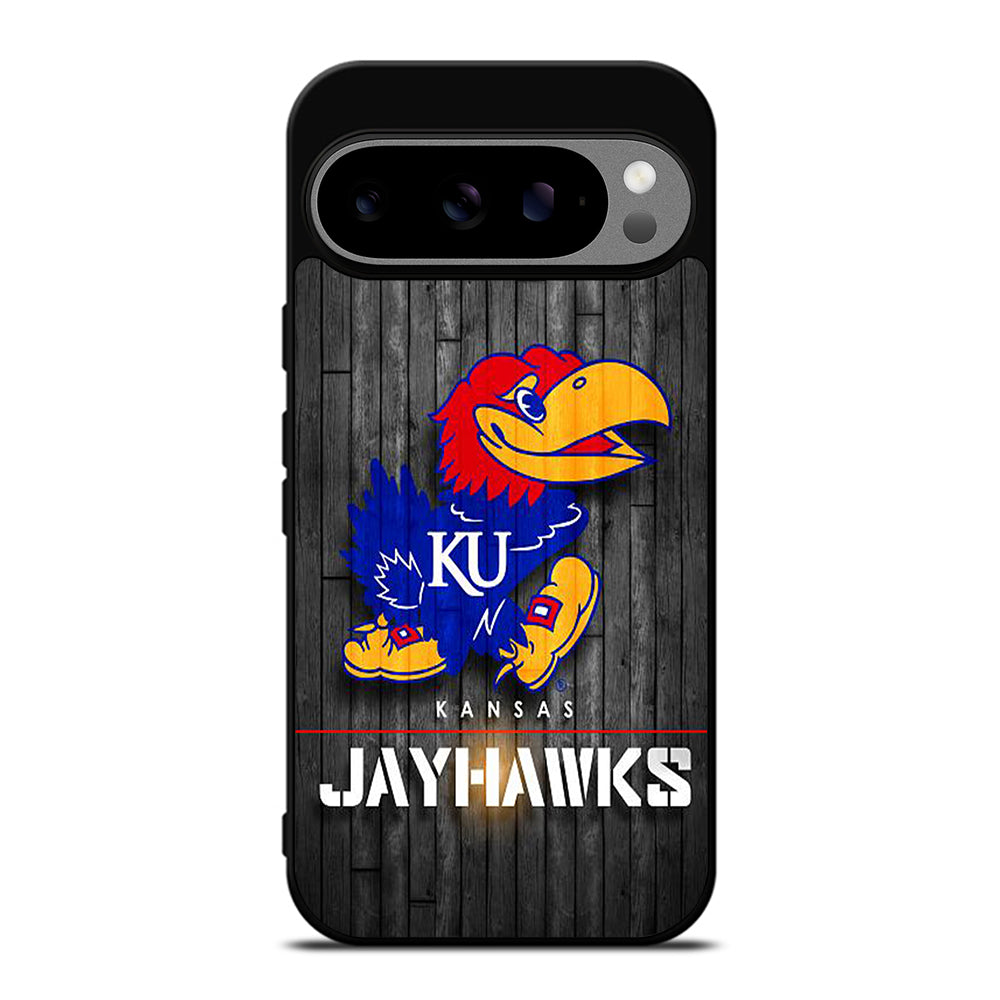 KANSAS JAYHAWKS NBA WOODEN LOGO Google Pixel 9 Pro XL Case Cover