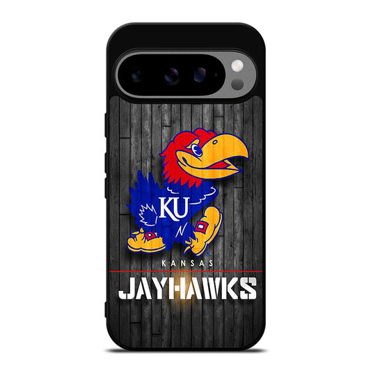 KANSAS JAYHAWKS NBA WOODEN LOGO Google Pixel 9 Pro XL Case Cover