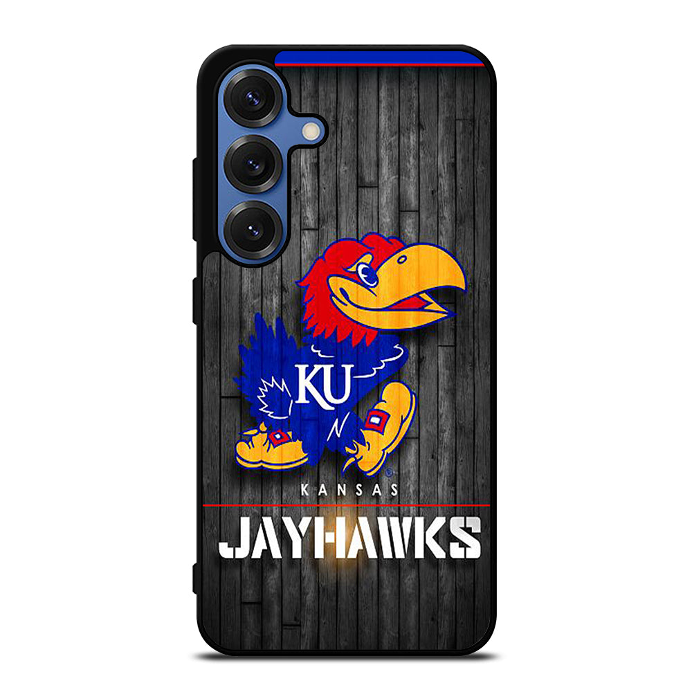 KANSAS JAYHAWKS NBA WOODEN LOGO Samsung Galaxy S25 Case Cover