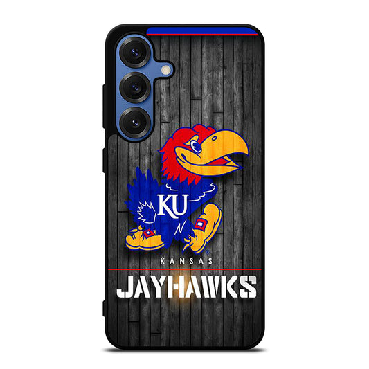 KANSAS JAYHAWKS NBA WOODEN LOGO Samsung Galaxy S25 Case Cover