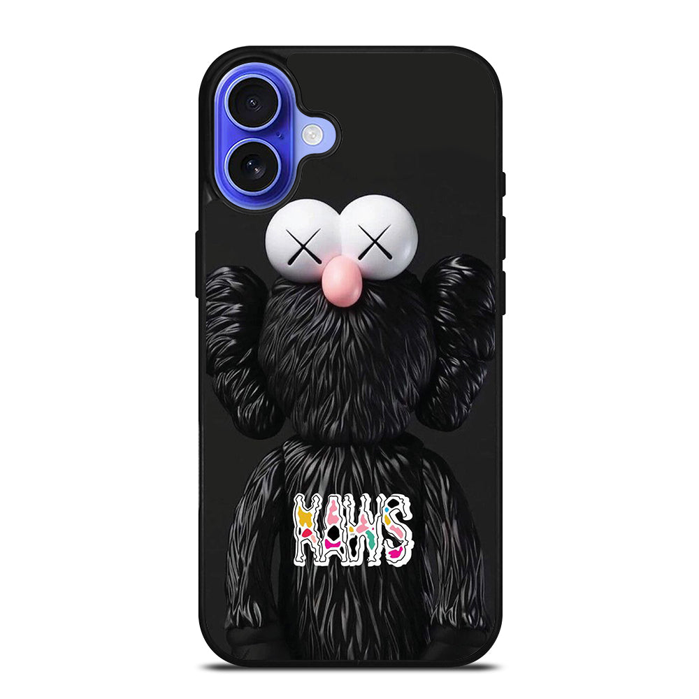 KAWS DESIGN LOGO BLACK iPhone 16 Case Cover