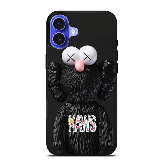 KAWS DESIGN LOGO BLACK iPhone 16 Case Cover