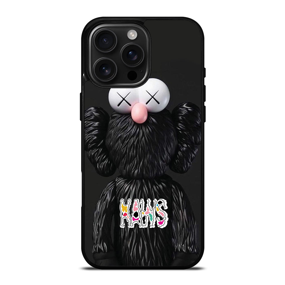 KAWS DESIGN LOGO BLACK iPhone 16 Pro Max Case Cover