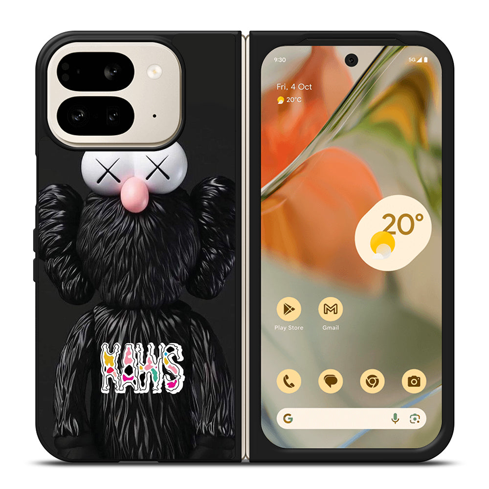 KAWS DESIGN LOGO BLACK Google Pixel 9 Pro Fold Case Cover