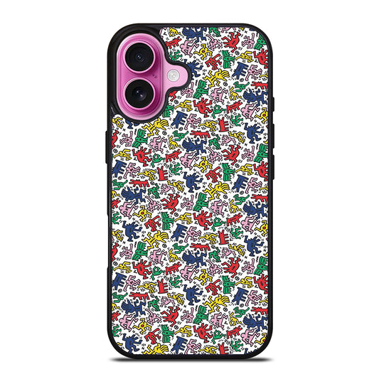 KEITH HARING ART PATTERN 2 iPhone 16 Plus Case Cover