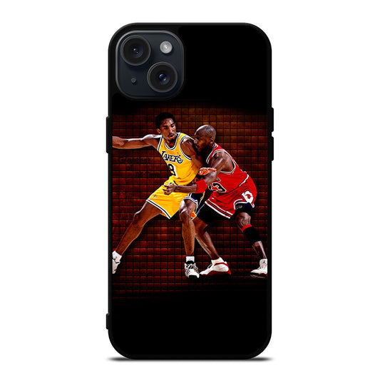 KOBE BRIANT X MICHAEL JORDAN BASKETBALL iPhone 15 Plus Case Cover