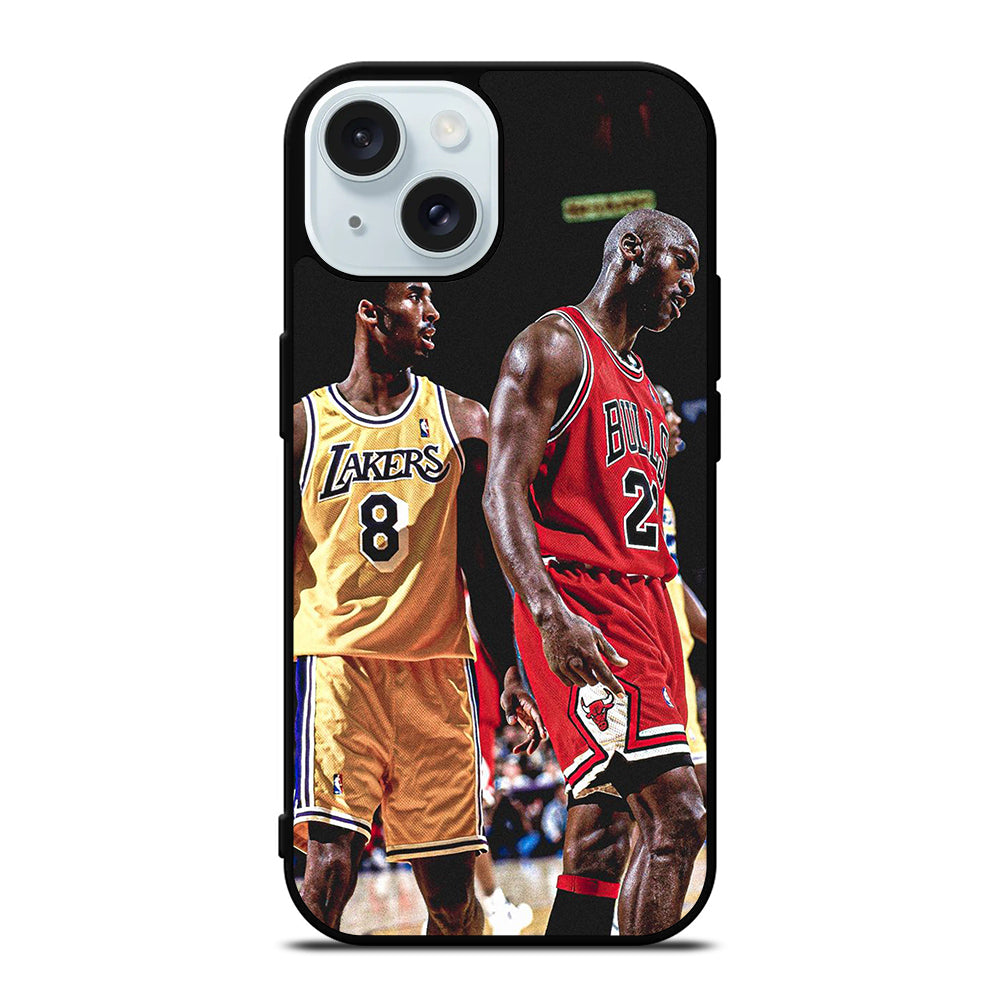 KOBE BRIANT X MICHAEL JORDAN NBA iPhone 15 Case Cover