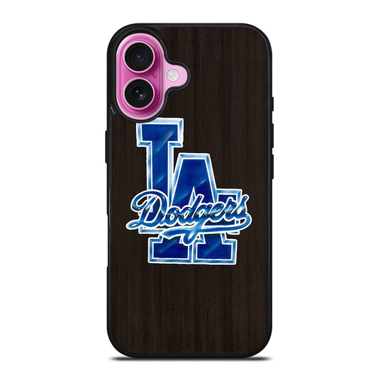 LA DODGERS WOODEN LOGO iPhone 16 Plus Case Cover