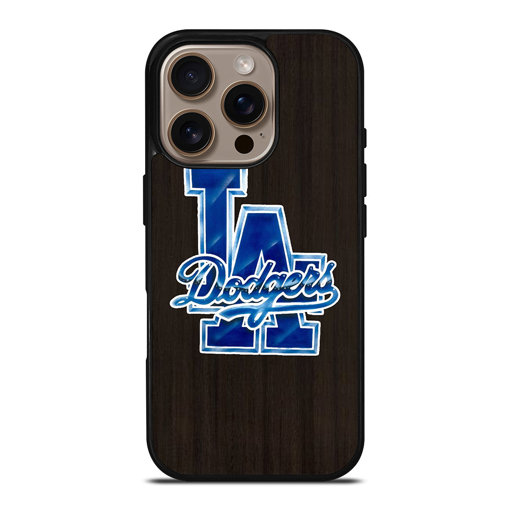 LA DODGERS WOODEN LOGO iPhone 16 Pro Case Cover