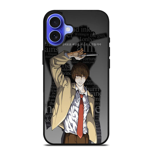 LIGHT YAGAMI DEATH NOTE ANIME 2 iPhone 16 Case Cover