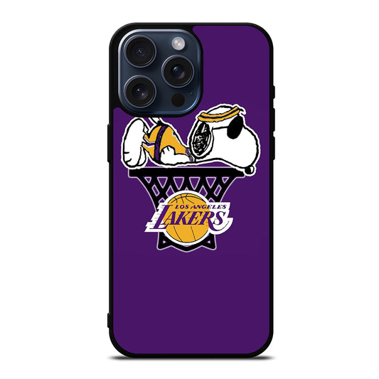 LOS ANGELES LAKERS SNOOPY BASKETBALL LOGO iPhone 15 Pro Max Case Cover