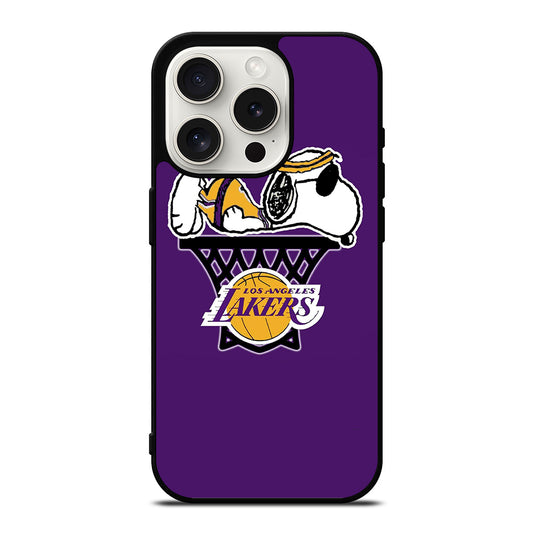 LOS ANGELES LAKERS SNOOPY BASKETBALL LOGO iPhone 15 Pro Case Cover