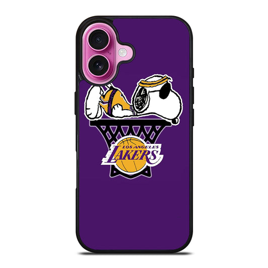 LOS ANGELES LAKERS SNOOPY BASKETBALL LOGO iPhone 16 Plus Case Cover