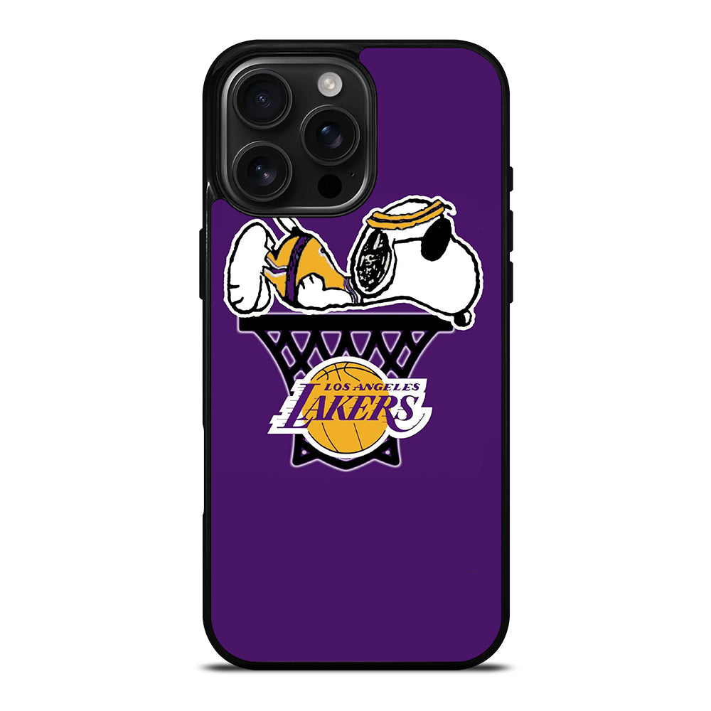 LOS ANGELES LAKERS SNOOPY BASKETBALL LOGO iPhone 16 Pro Max Case Cover