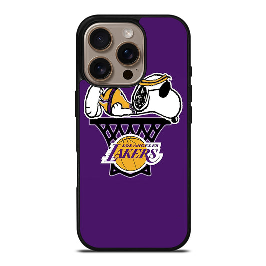 LOS ANGELES LAKERS SNOOPY BASKETBALL LOGO iPhone 16 Pro Case Cover