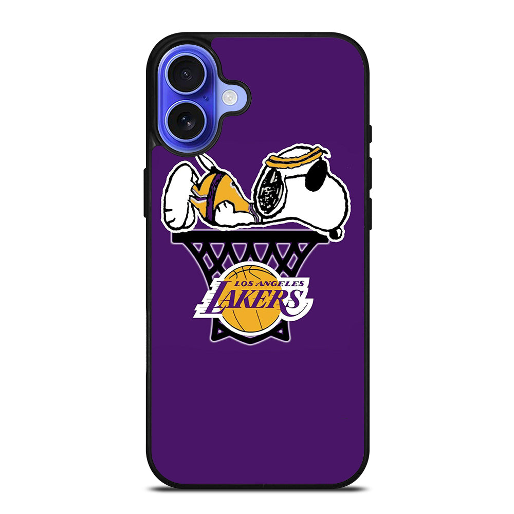LOS ANGELES LAKERS SNOOPY BASKETBALL LOGO iPhone 16 Case Cover