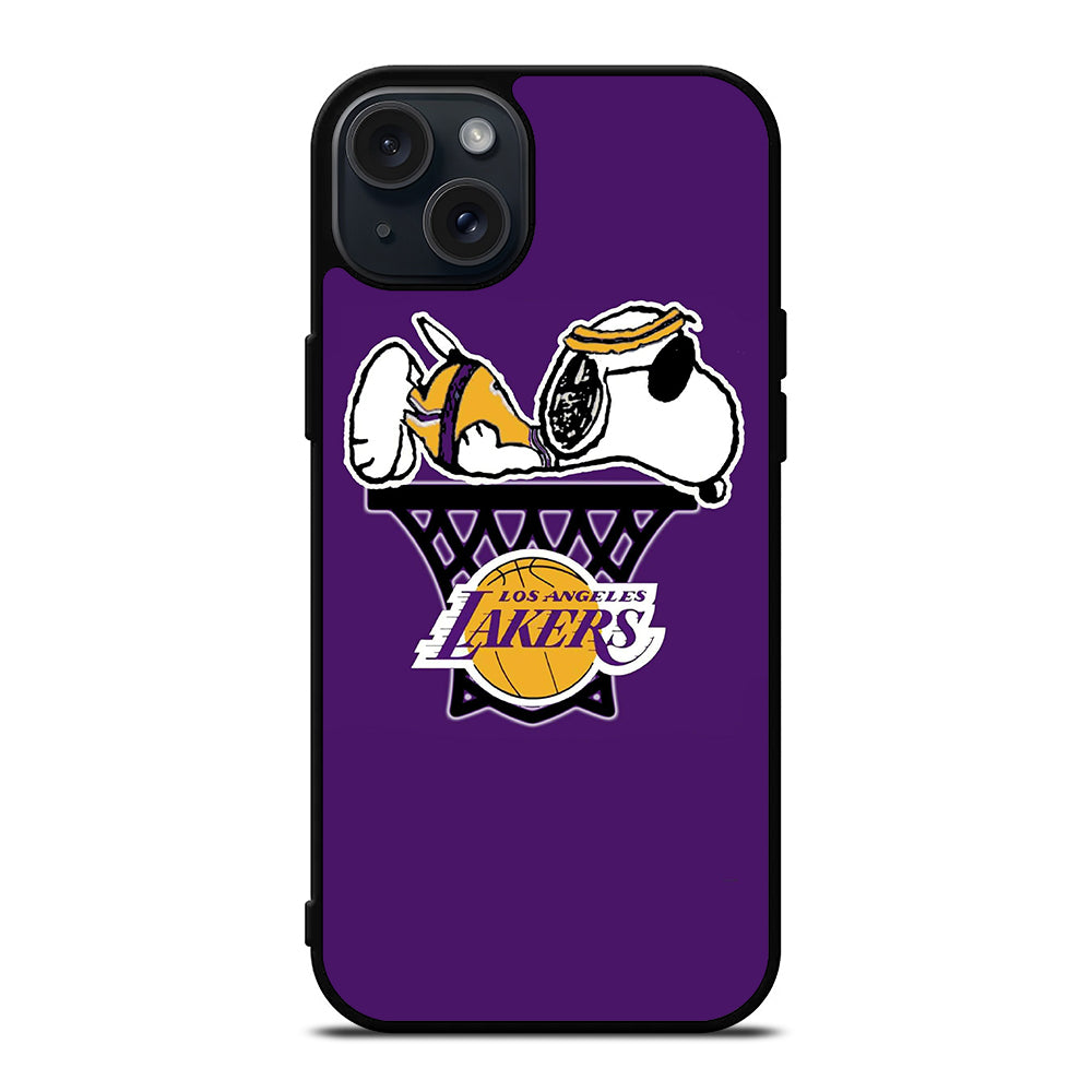 LOS ANGELES LAKERS SNOOPY BASKETBALL LOGO iPhone 15 Plus Case Cover