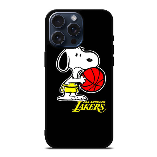 LOS ANGELES LAKERS SNOOPY CARTOON iPhone 15 Pro Max Case Cover