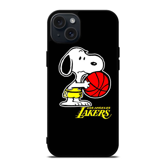 LOS ANGELES LAKERS SNOOPY CARTOON iPhone 15 Plus Case Cover