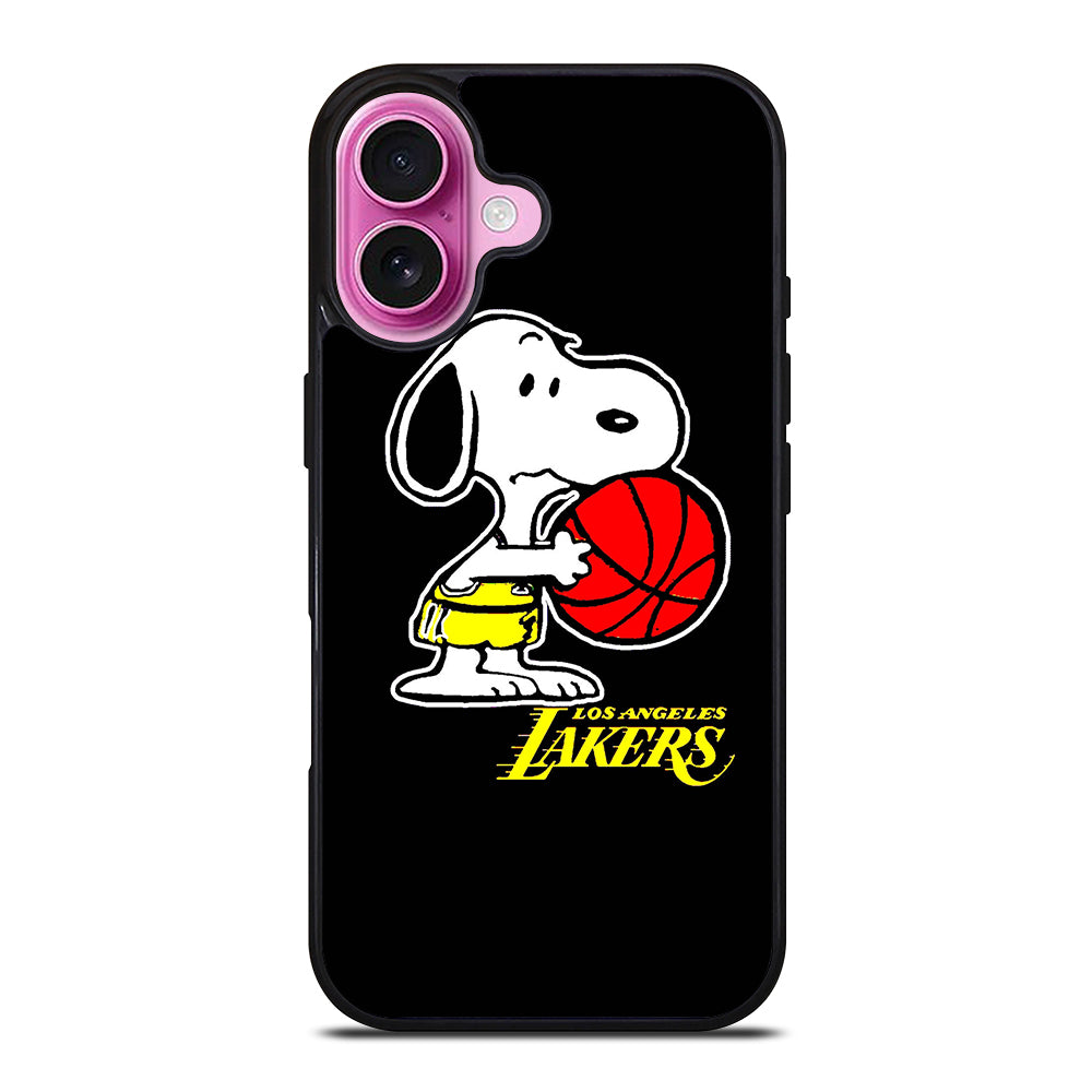 LOS ANGELES LAKERS SNOOPY CARTOON iPhone 16 Plus Case Cover