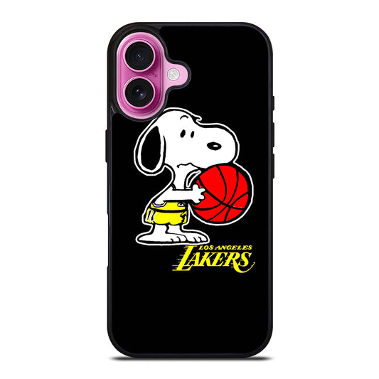 LOS ANGELES LAKERS SNOOPY CARTOON iPhone 16 Plus Case Cover