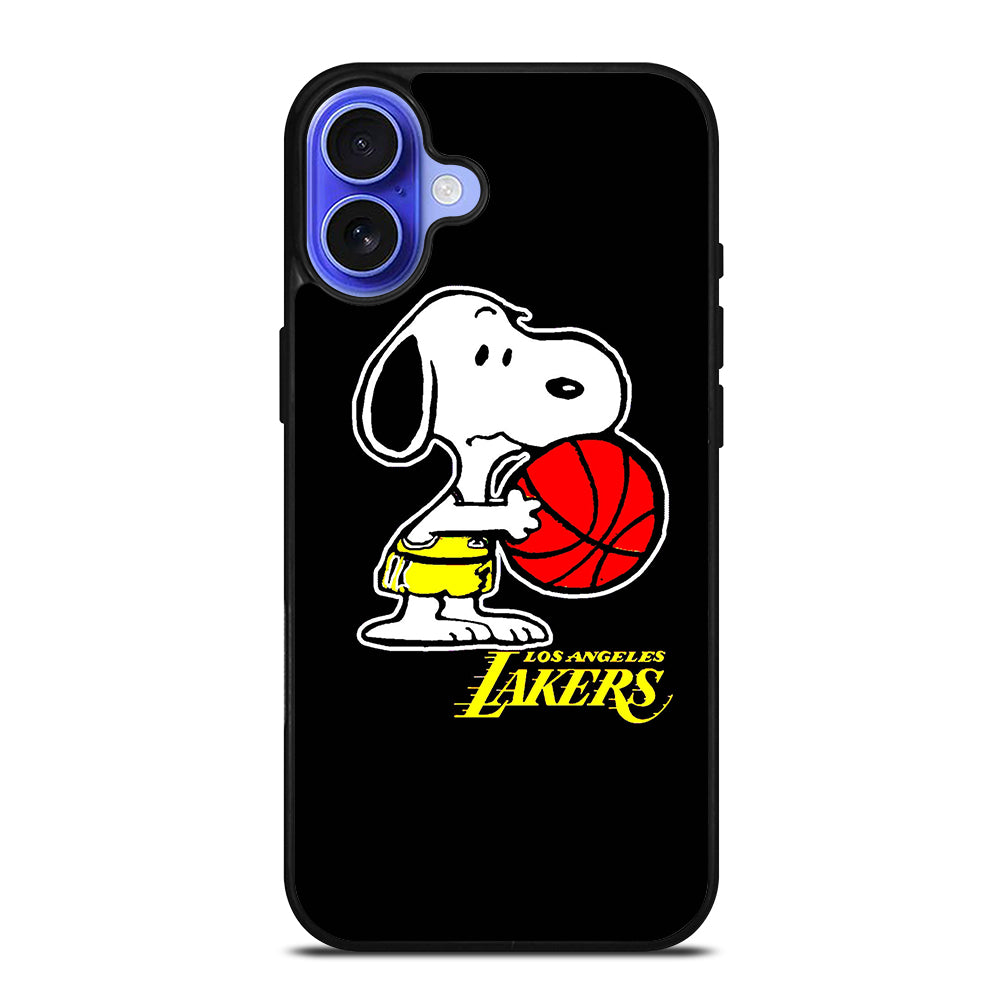 LOS ANGELES LAKERS SNOOPY CARTOON iPhone 16 Case Cover