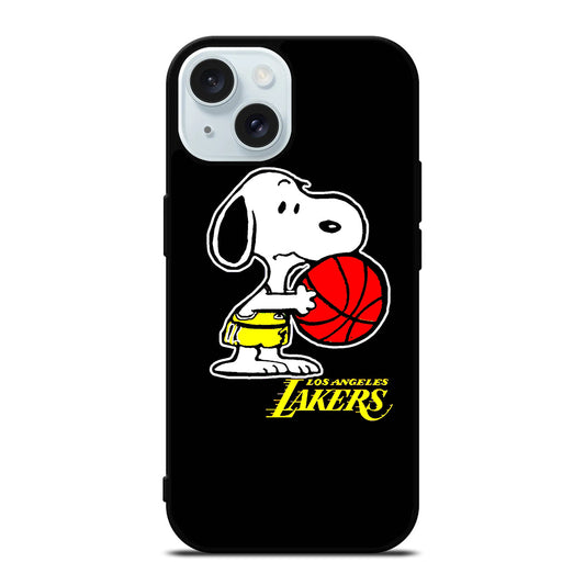 LOS ANGELES LAKERS SNOOPY CARTOON iPhone 15 Case Cover