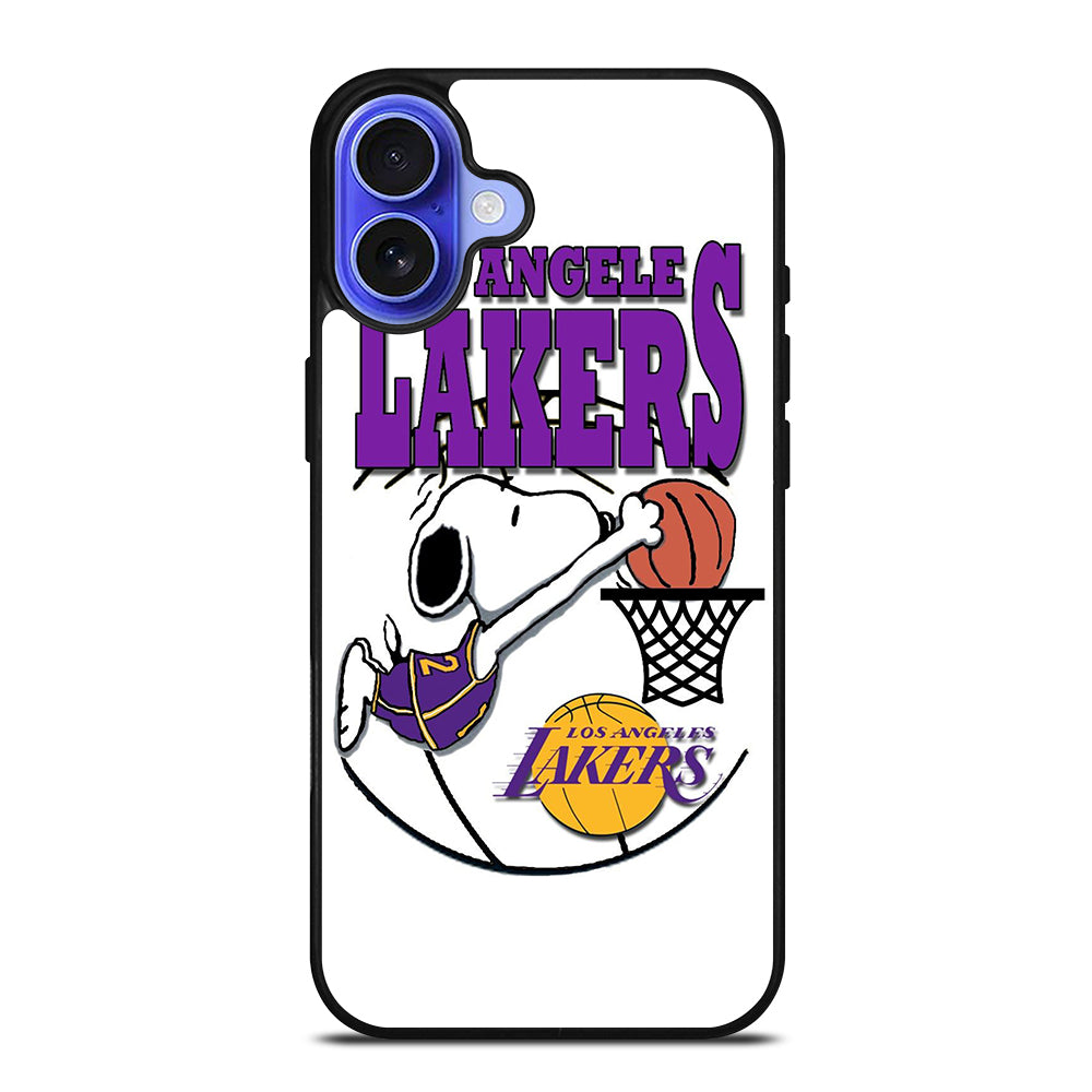 LOS ANGELES LAKERS SNOOPY LOGO iPhone 16 Case Cover