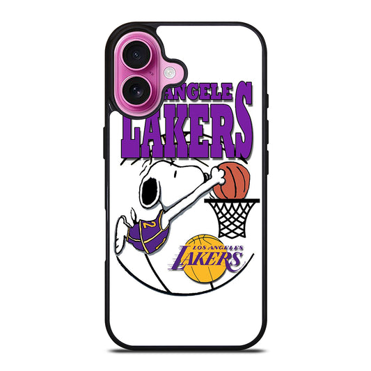 LOS ANGELES LAKERS SNOOPY LOGO iPhone 16 Plus Case Cover