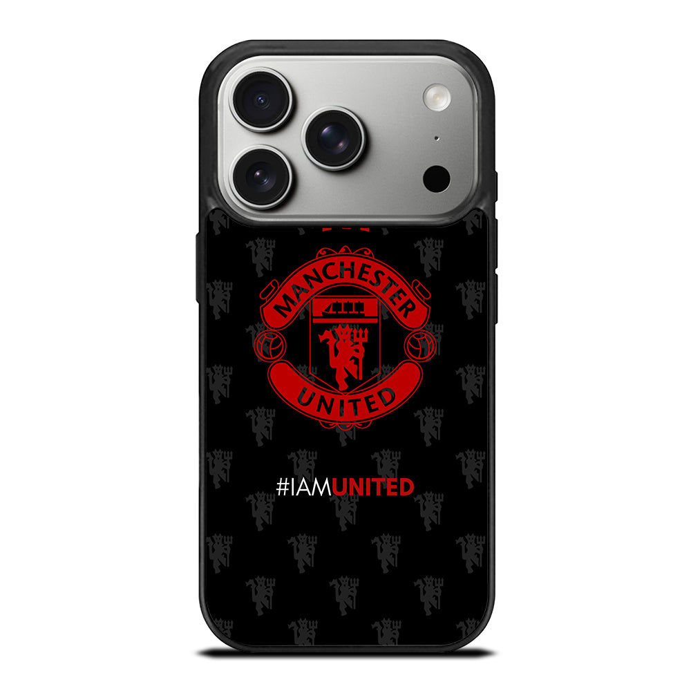 MANCHESTER UNITED SOCCER LOGO BLACK iPhone 17 Pro Case Cover
