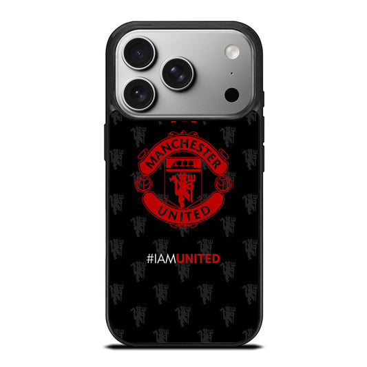 MANCHESTER UNITED SOCCER LOGO BLACK iPhone 17 Pro Case Cover