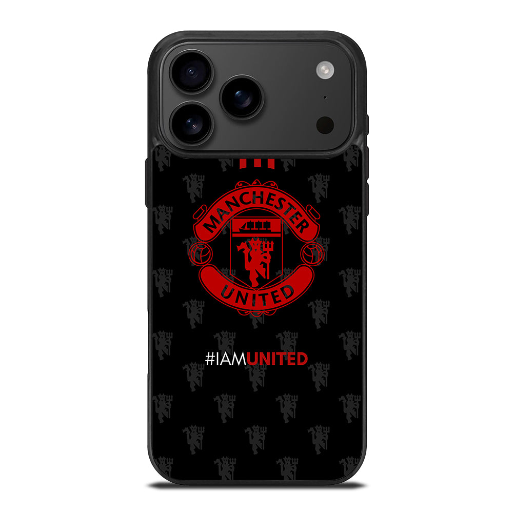 MANCHESTER UNITED SOCCER LOGO BLACK iPhone 17 Pro Max Case Cover
