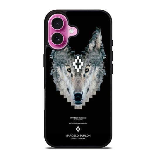 MARCELO BURLON WOLF LOGO iPhone 16 Plus Case Cover