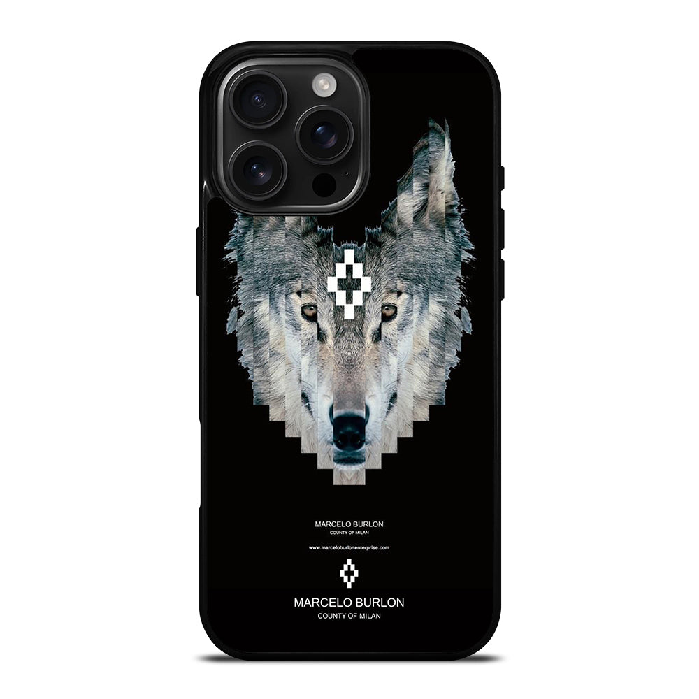 MARCELO BURLON WOLF LOGO iPhone 16 Pro Max Case Cover