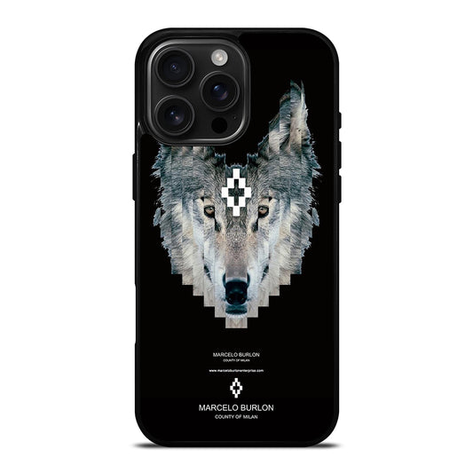 MARCELO BURLON WOLF LOGO iPhone 16 Pro Max Case Cover