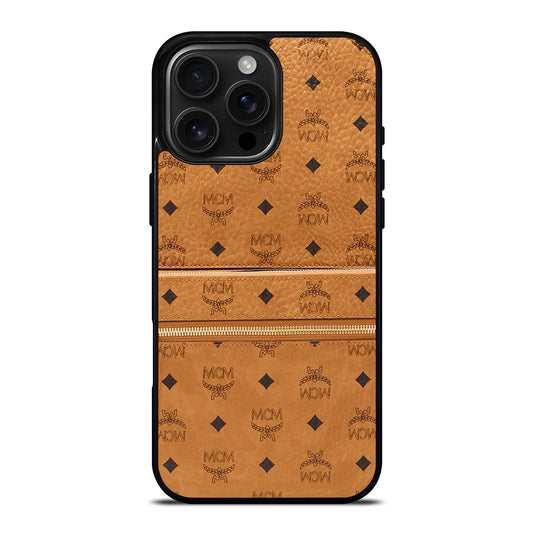 MCM WORLD WIDE BROWN LOGO 1 iPhone 16 Pro Max Case Cover