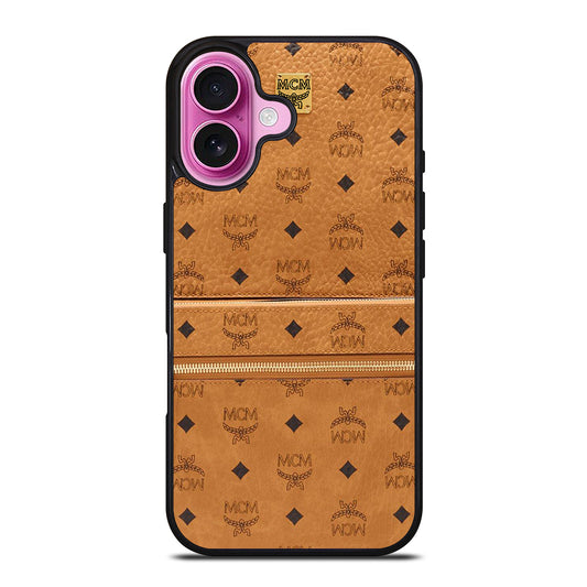 MCM WORLD WIDE BROWN LOGO 1 iPhone 16 Plus Case Cover