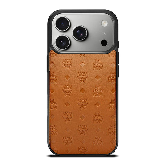 MCM WORLD WIDE BROWN LOGO 2 iPhone 17 Pro Case Cover