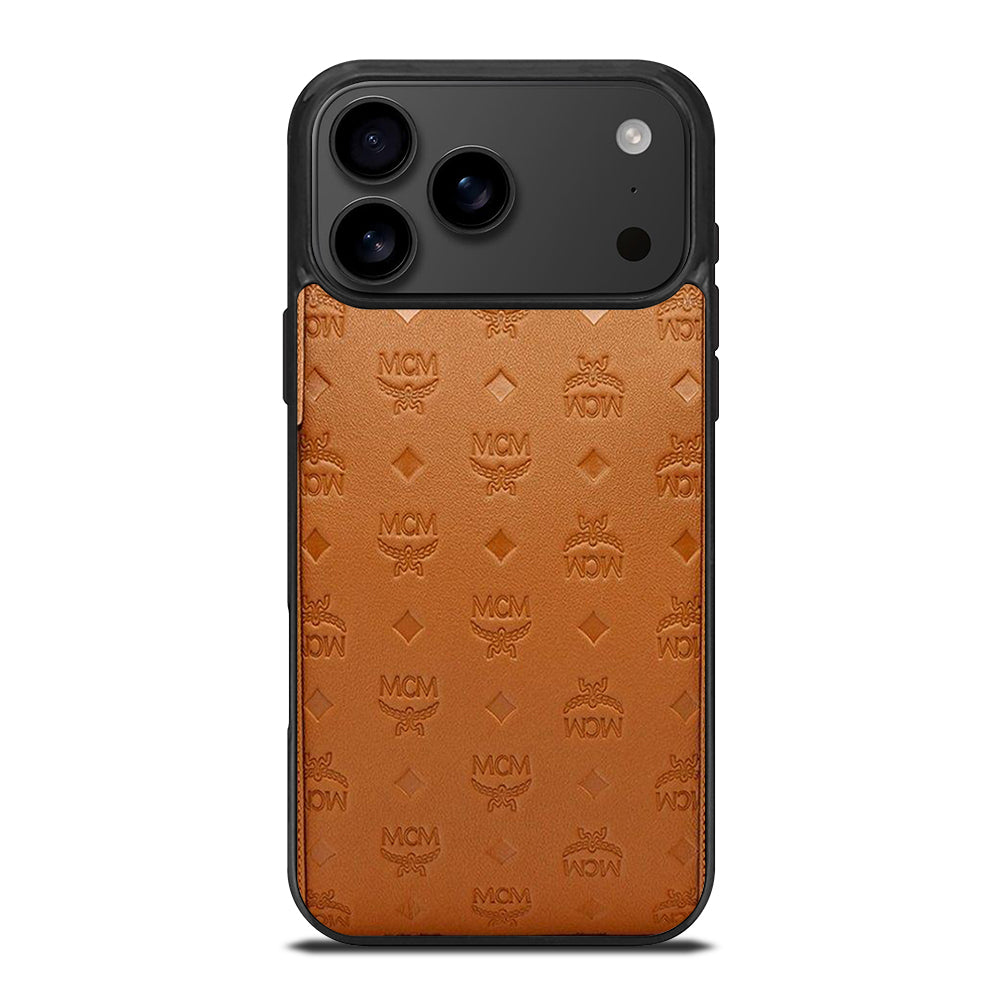 MCM WORLD WIDE BROWN LOGO 2 iPhone 17 Pro Max Case Cover