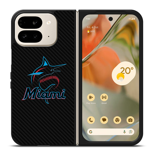 MIAMI MARLINS LOGO CARBON Google Pixel 9 Pro Fold Case Cover