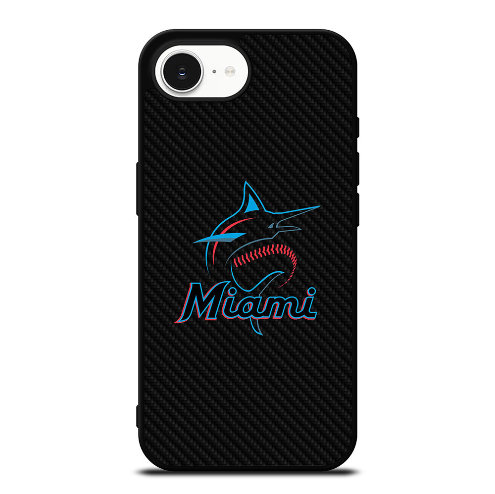 MIAMI MARLINS LOGO CARBON iPhone 16e Case Cover