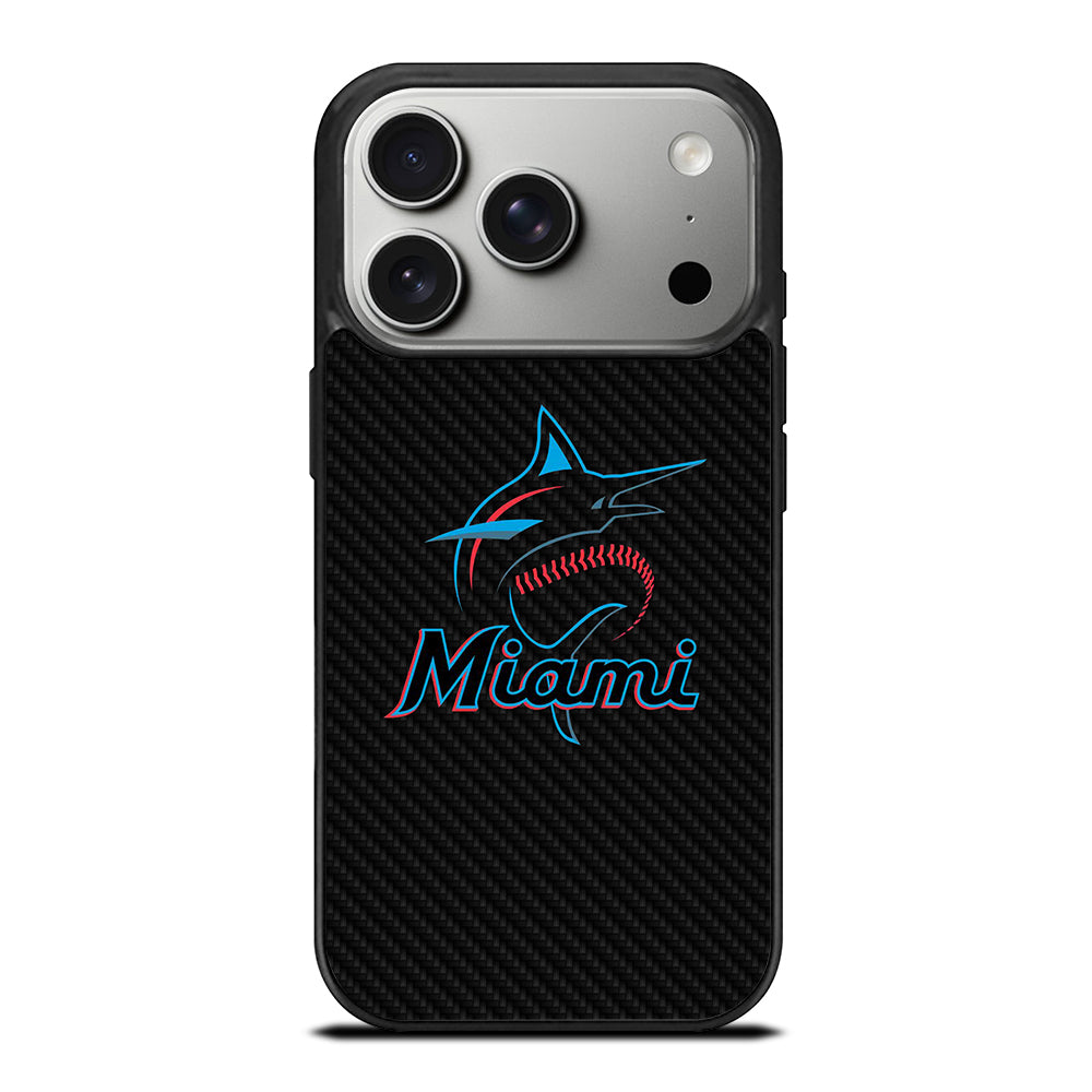 MIAMI MARLINS LOGO CARBON iPhone 17 Pro Case Cover