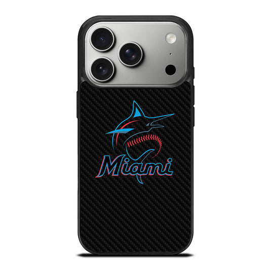 MIAMI MARLINS LOGO CARBON iPhone 17 Pro Case Cover