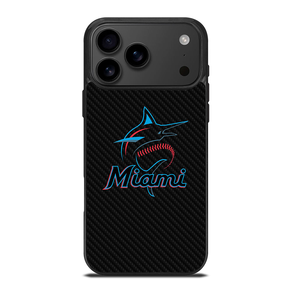 MIAMI MARLINS LOGO CARBON iPhone 17 Pro Max Case Cover