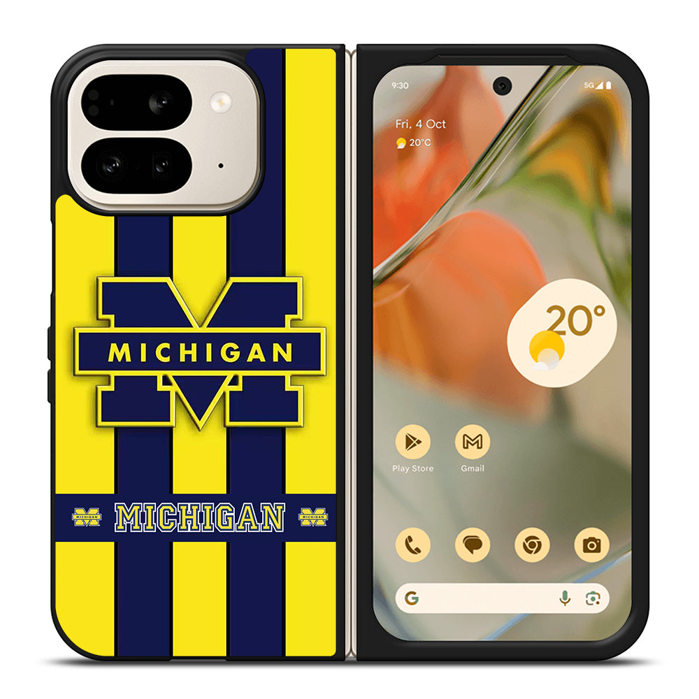 MICHIGAN WOLVERINES STRIPE LOGO Google Pixel 9 Pro Fold Case Cover